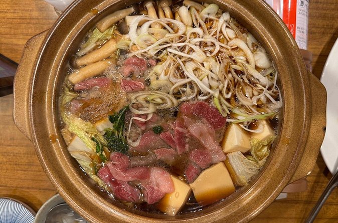 Tokyo Shinjuku Bar Hopping –Wagyu , Ramen & 7 Dishes - Stop Two: MIRAIZAKA Shinjuku-Higashiguchi for wagyu sukiyaki and ramen